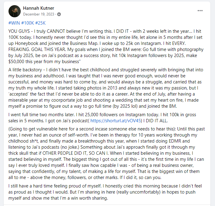 Hannah Kutner Six-Figure Business Map with Jai Long